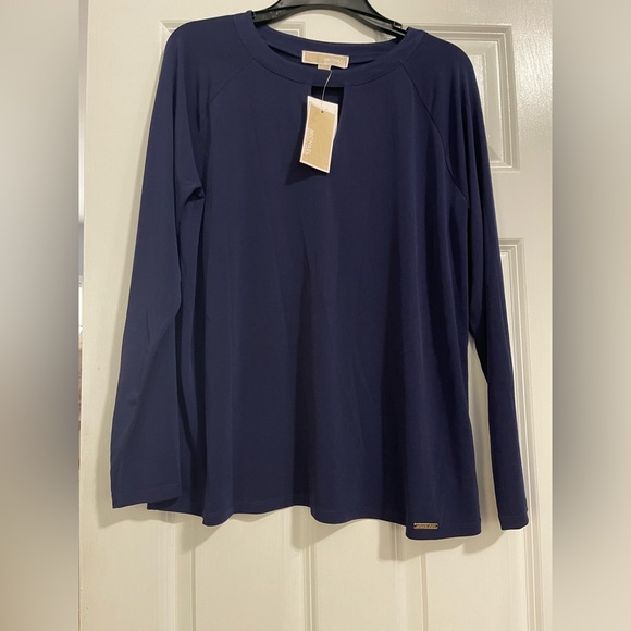 Michael Kors Tops - Michael Kors Navy Blue Long Sleeve Blouse
